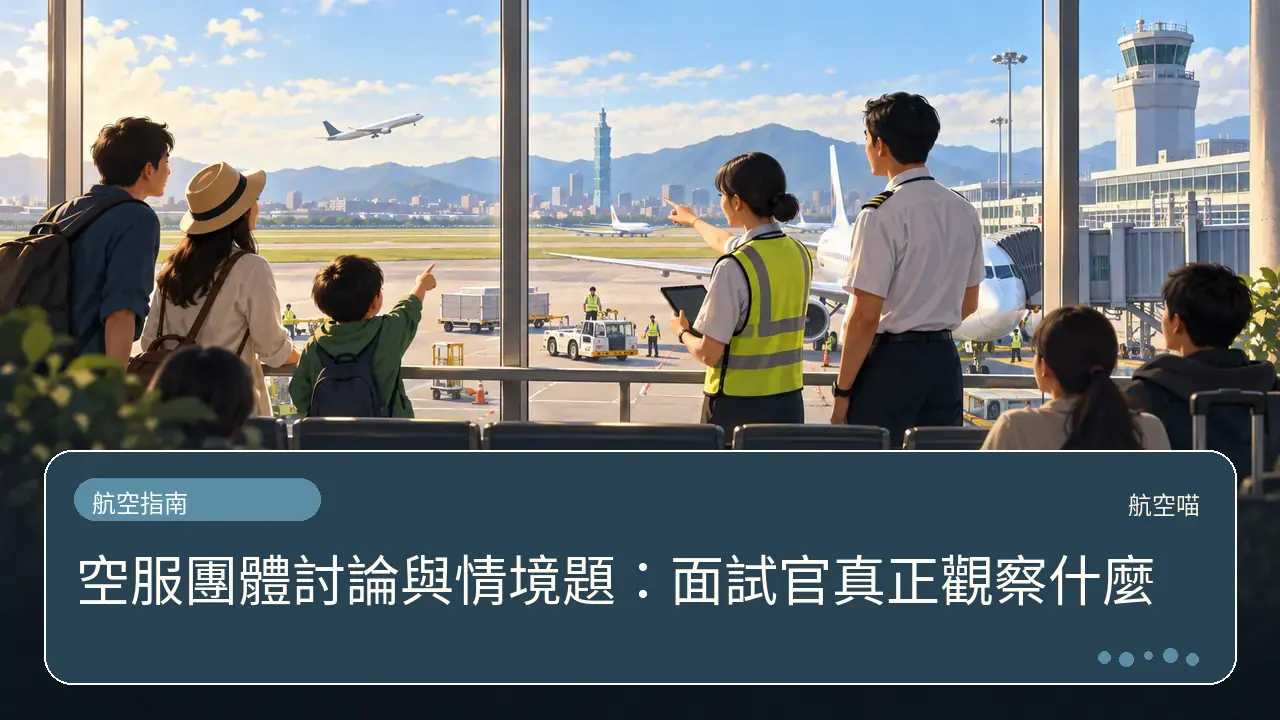 空服團體討論與情境題：面試官真正觀察什麼主題插畫